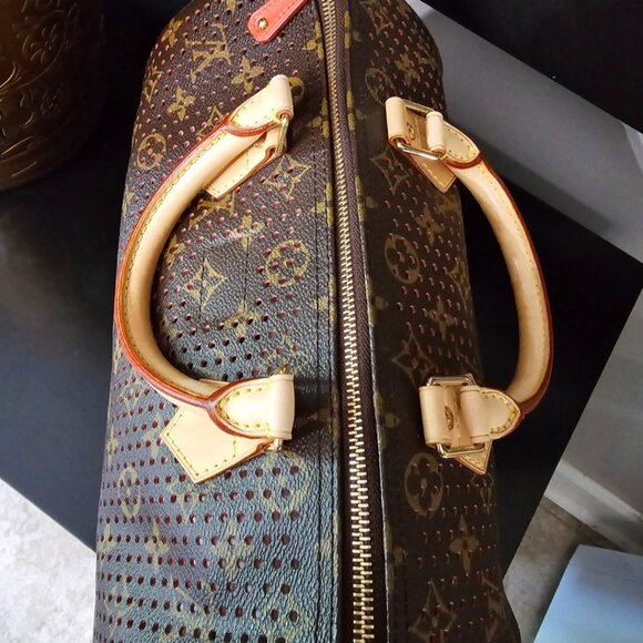 EUC Authentic RARE Limited Edition LV Perforated Speedy 30 Orange - Picture 8 of 16